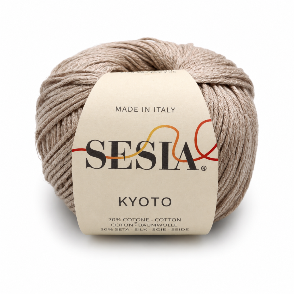 Filato misto cotone e seta beige
