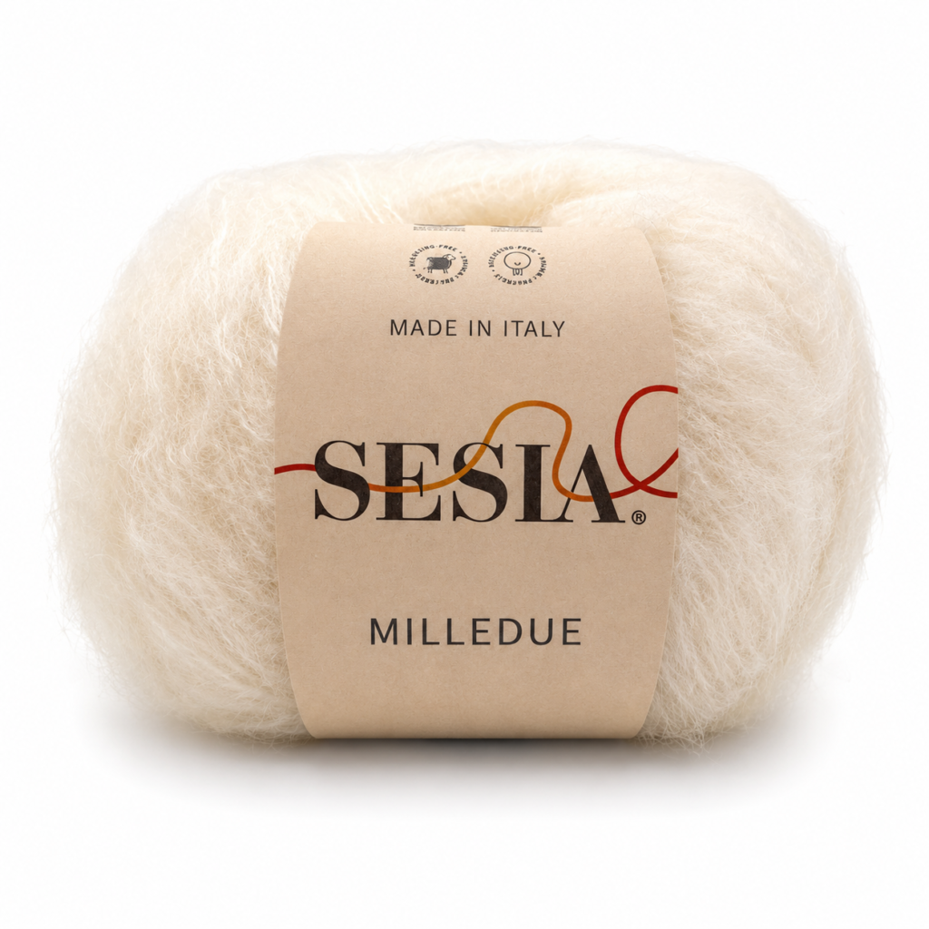 Filato in misto lana e mohair panna