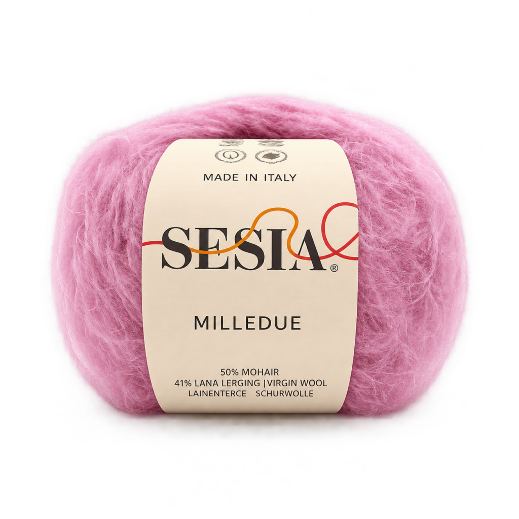 Filato in misto lana e mohair malva