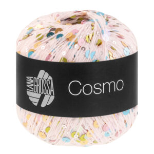 Filato in cotone con paillettes rosa pallido