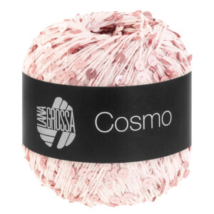 Filato in cotone con paillettes rosa pallido